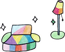 ソファーとランプのイラスト